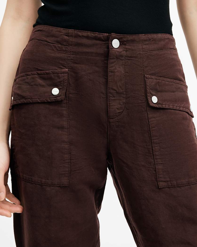 Val Linen Blend Cargo Trousers