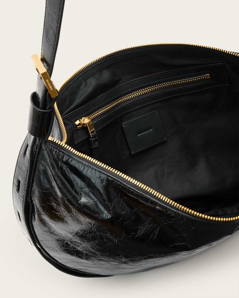 Half Moon Leather Shoulder Bag