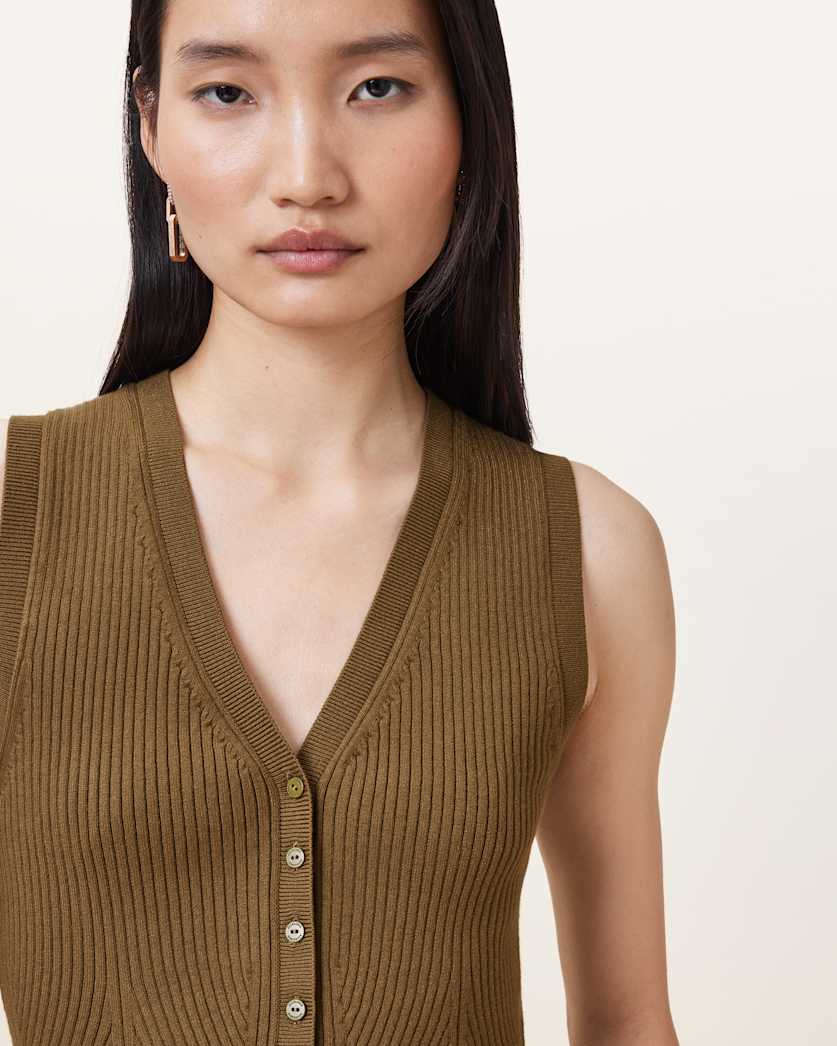 Cruz Ribbed Knitted Waistcoat