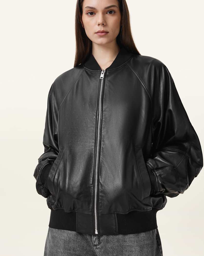 Dana Leather Bomber Jacket