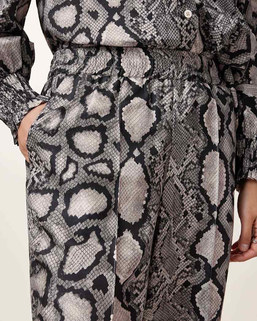 Charli Wide Leg Snake Print Trousers