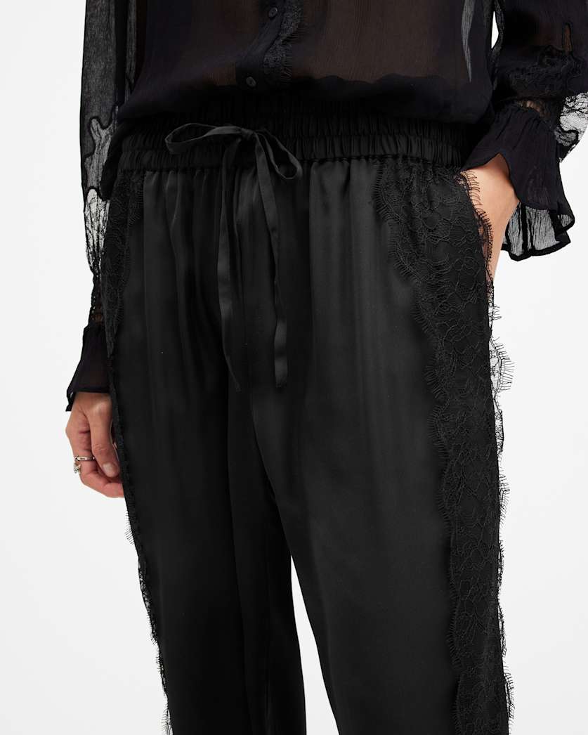 Tyler Wide Leg Lace Trim Trousers