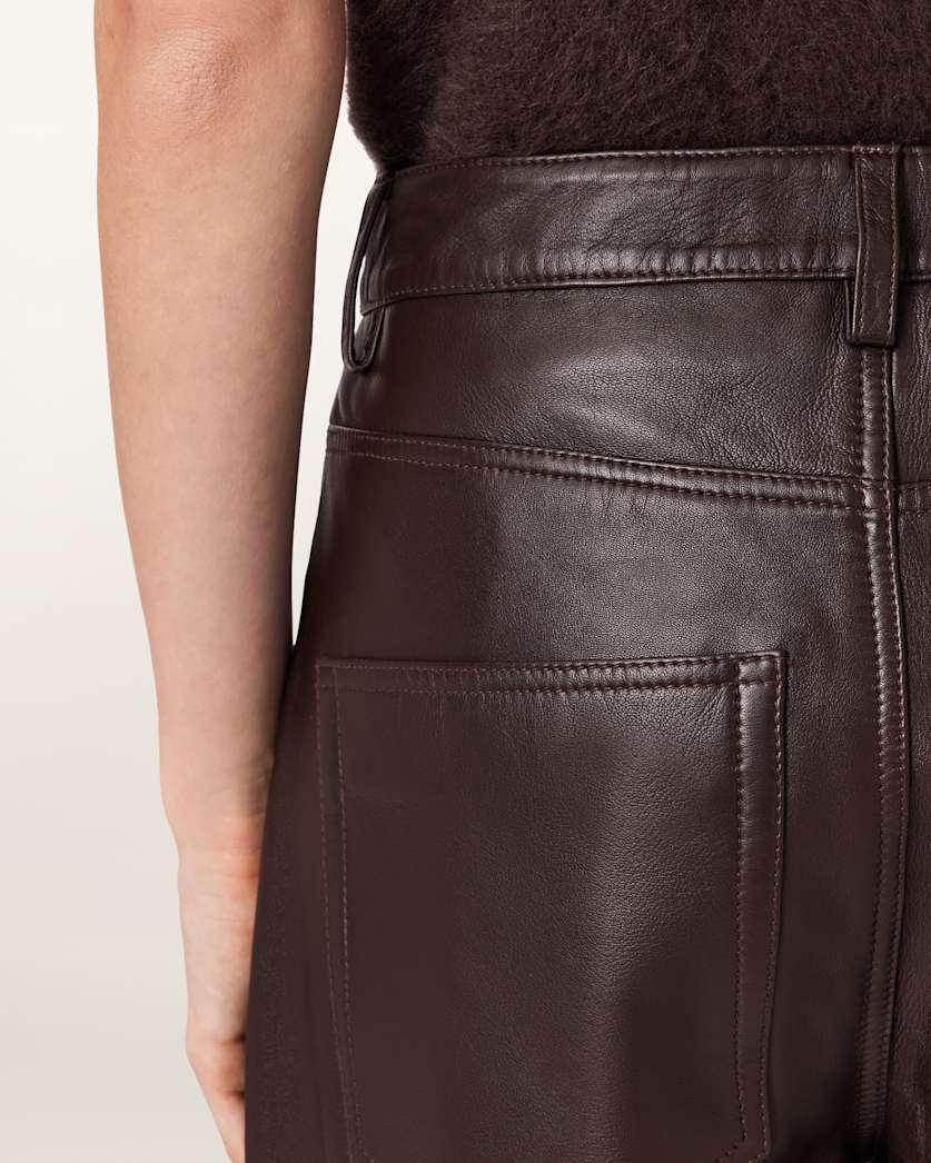 Jett Wide Leg Leather Trousers