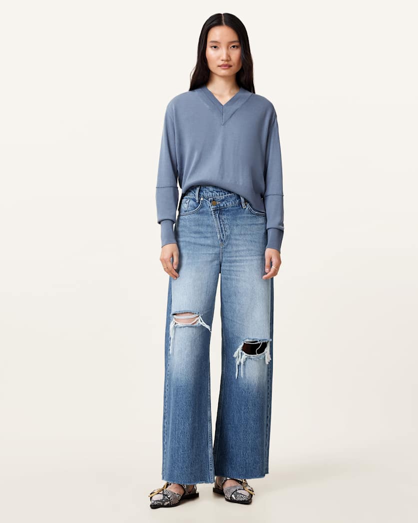 Julieana V Neck Wool Jumper