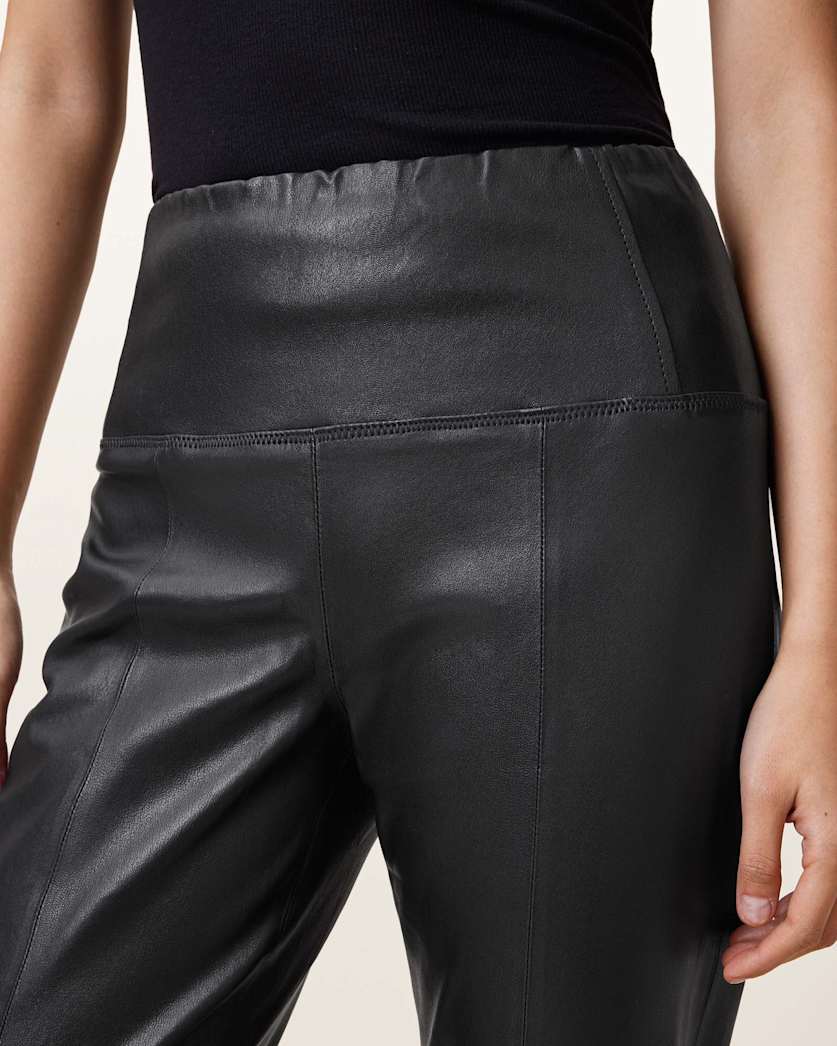Cora High-Rise Leather Flared Leggings