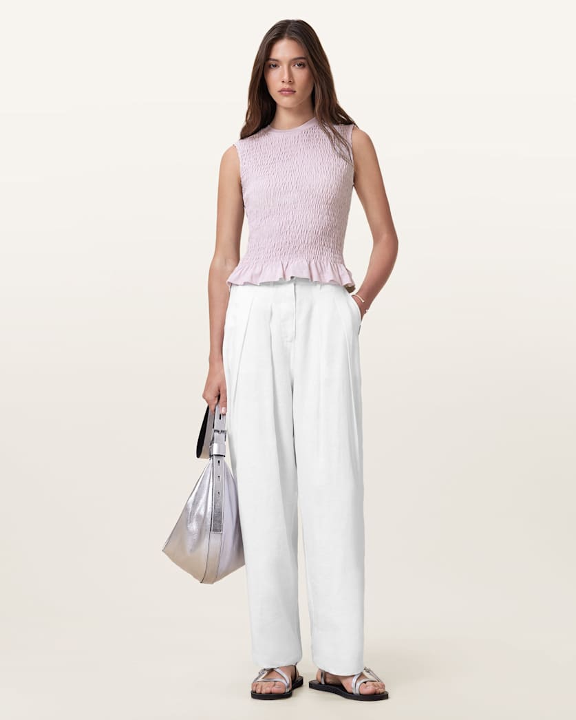 Ode Smocked Sleeveless Tank Top