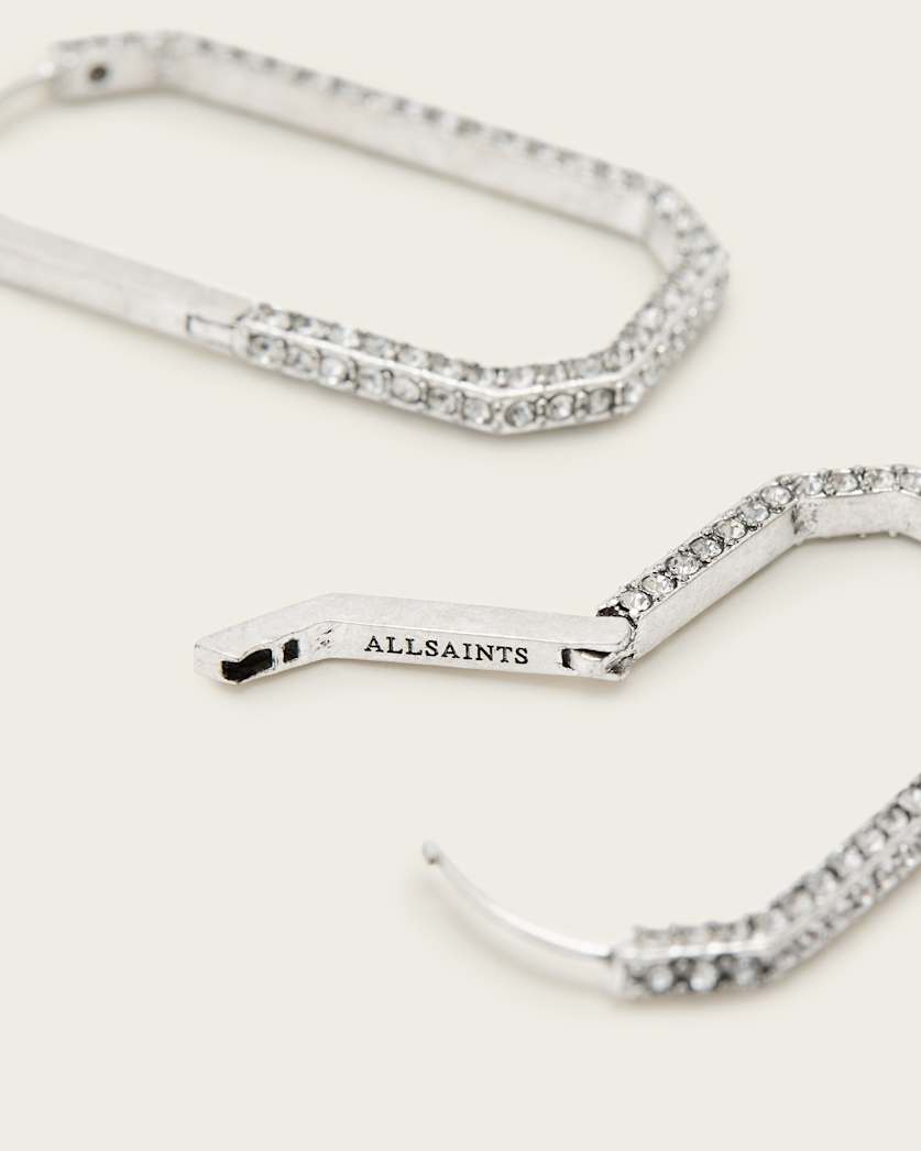 Hattie Crystal Hex Hoop Earrings