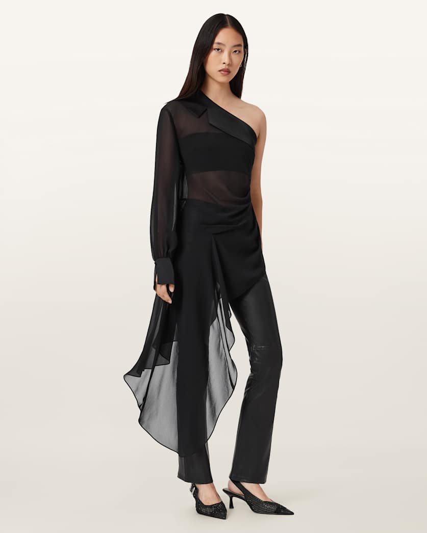 Anaya Asymmetric Sheer Top