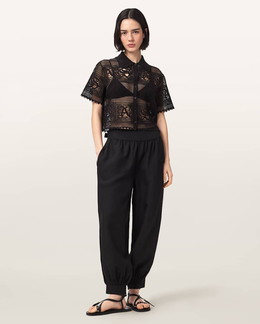 Kyra Crochet Cropped Polo