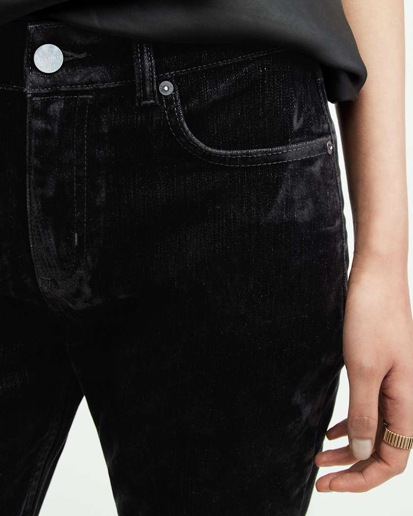 Hollis Slim Flocked Denim Bootcut Jeans