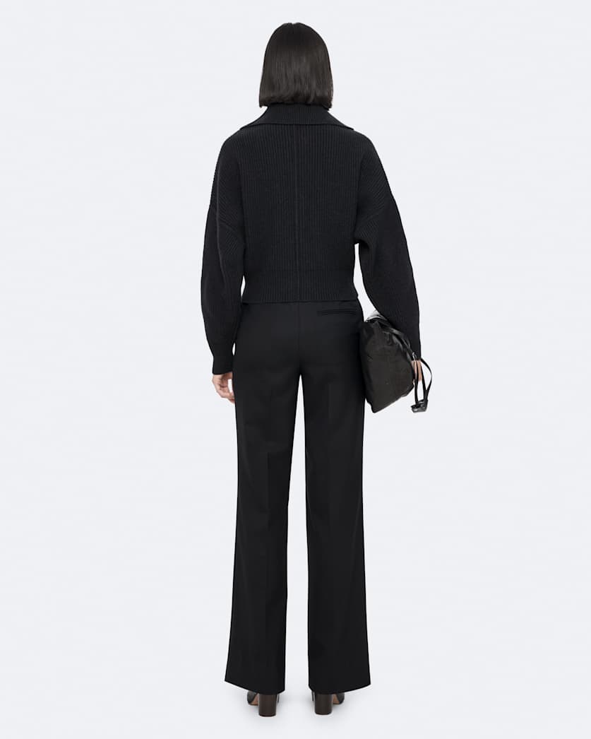 Cropped merino wool cardigan