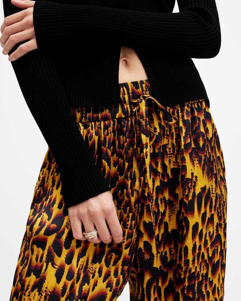 Tyler High Rise Abstract Print Trousers
