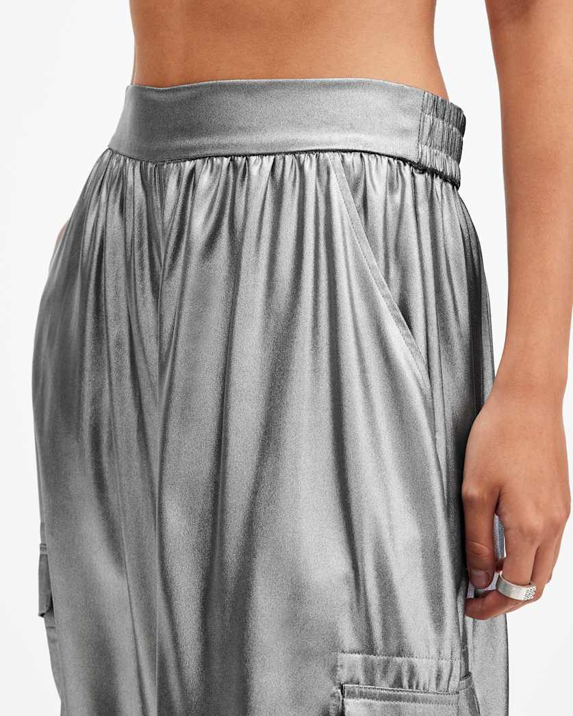 Kaye Relaxed Fit Satin Trousers