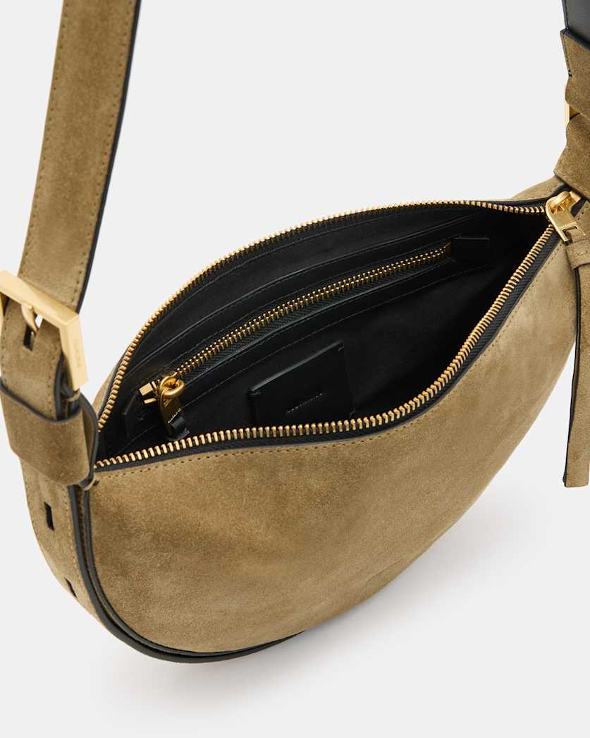Half Moon Leather Crossbody Bag