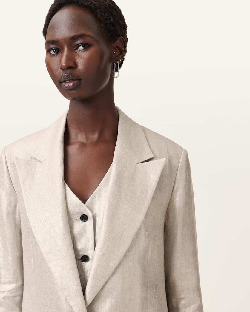 Averie Relaxed Fit Linen Blazer