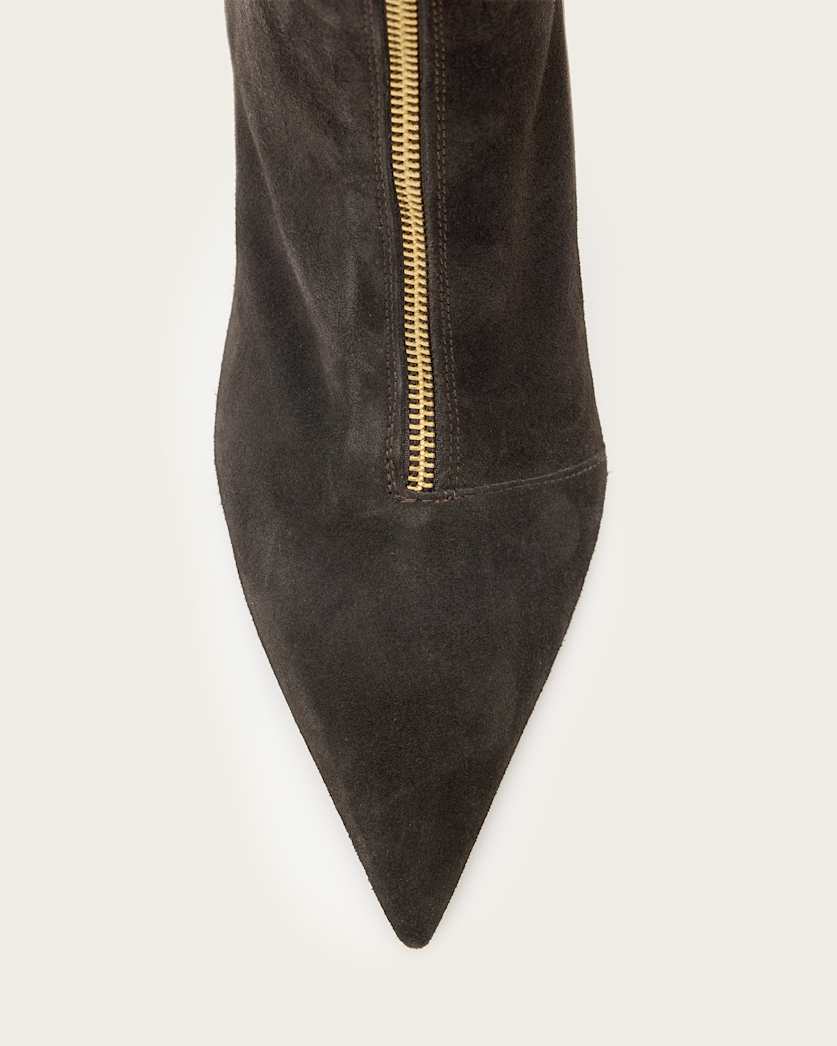 Natasha Pointed Zip Up Suede Boots