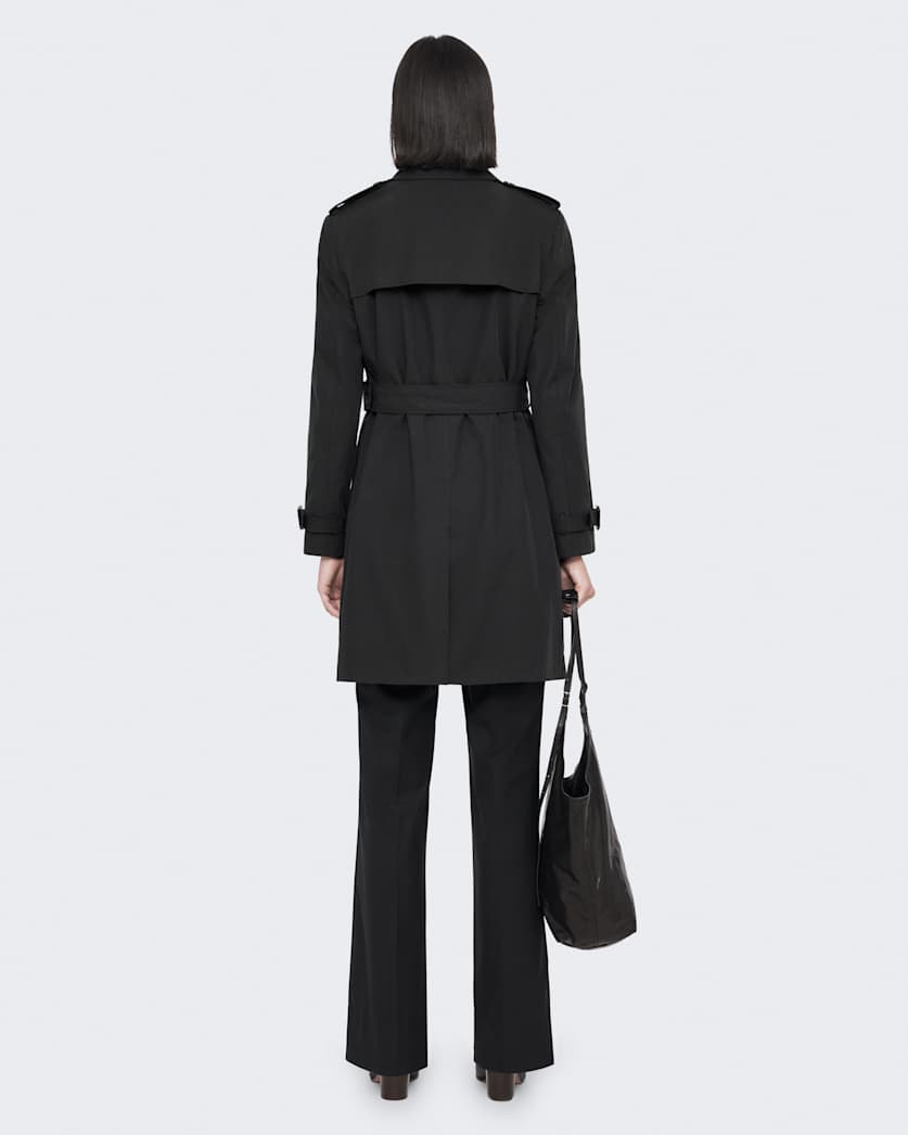 Double-breasted cotton trench coat