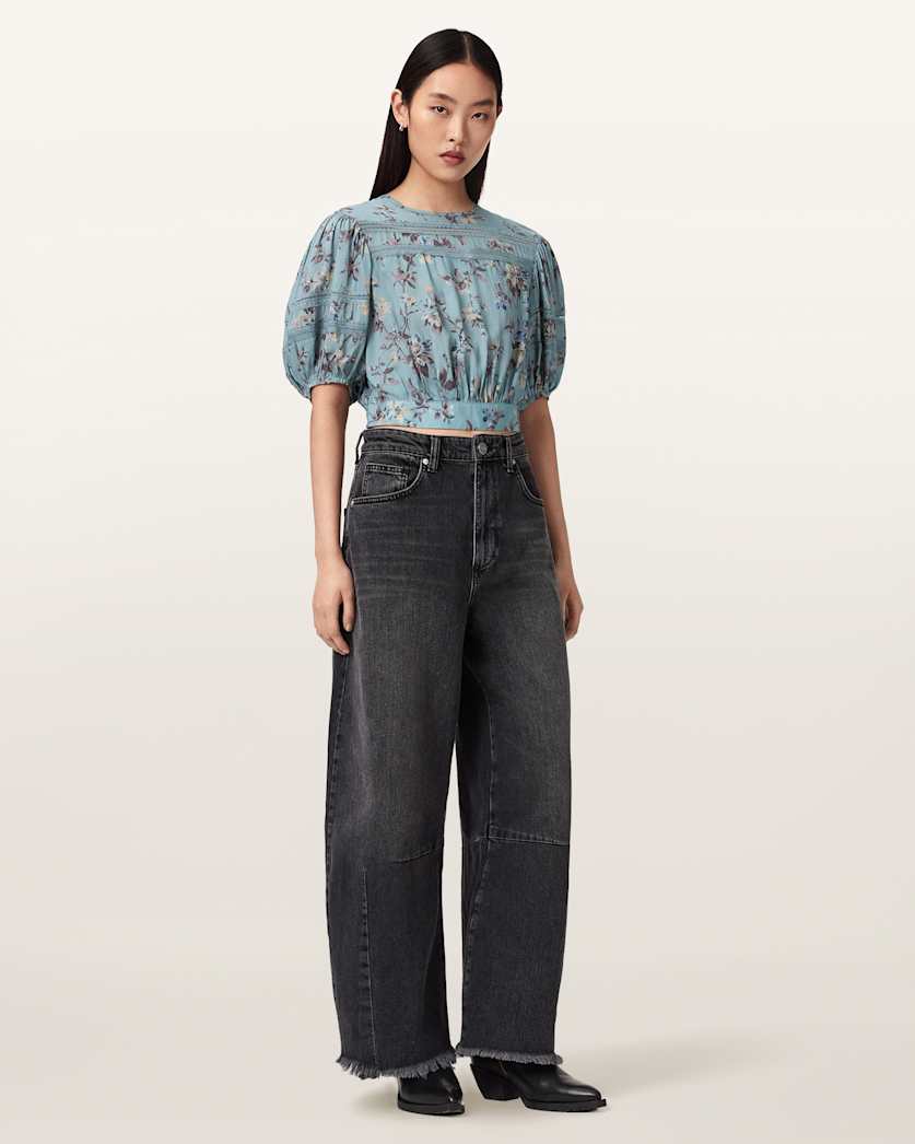 Peony Lace Trim Cropped Top