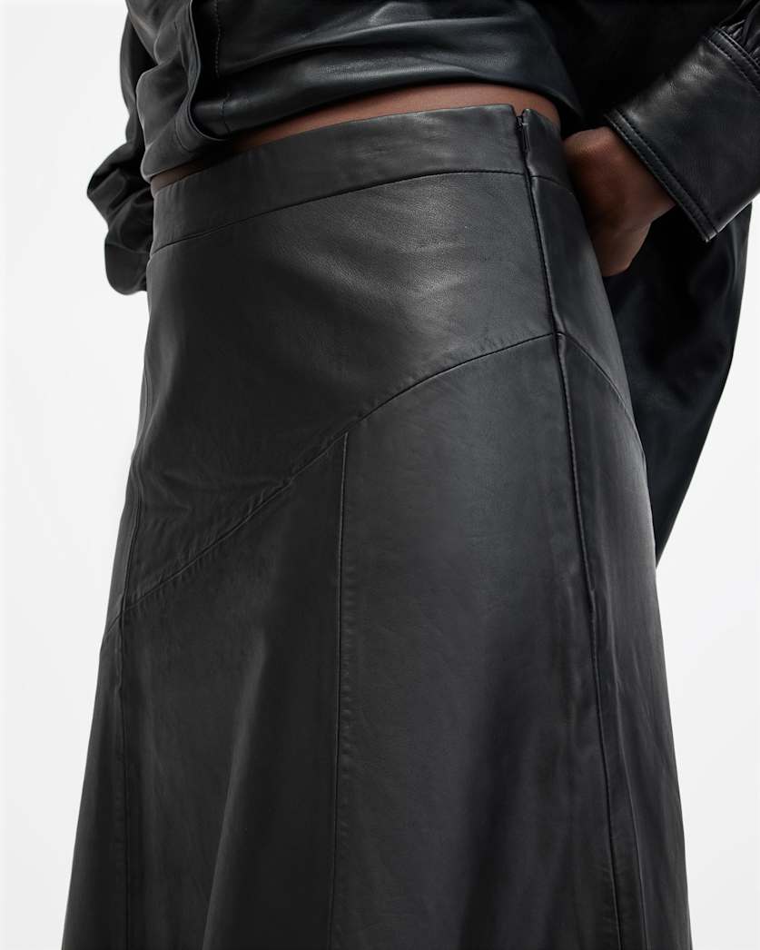 Giana Leather Maxi Skirt