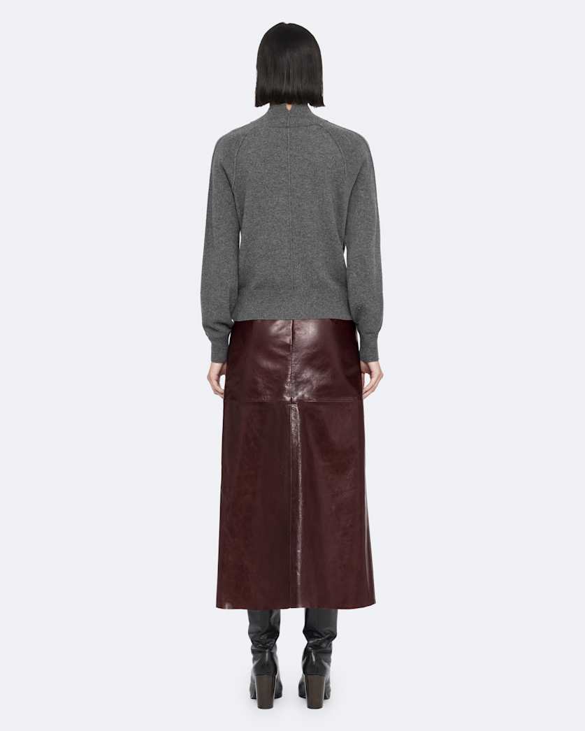Olivia Leather Midi Skirt