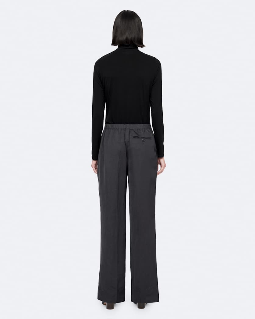 Leonie Mid-Rise Satin Wide-Leg Trousers