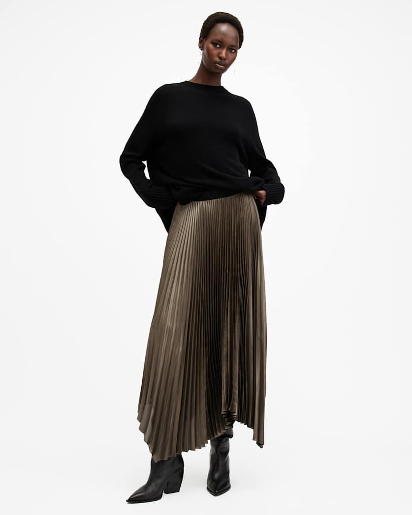 Phia Metallic Asymmetric Maxi Skirt