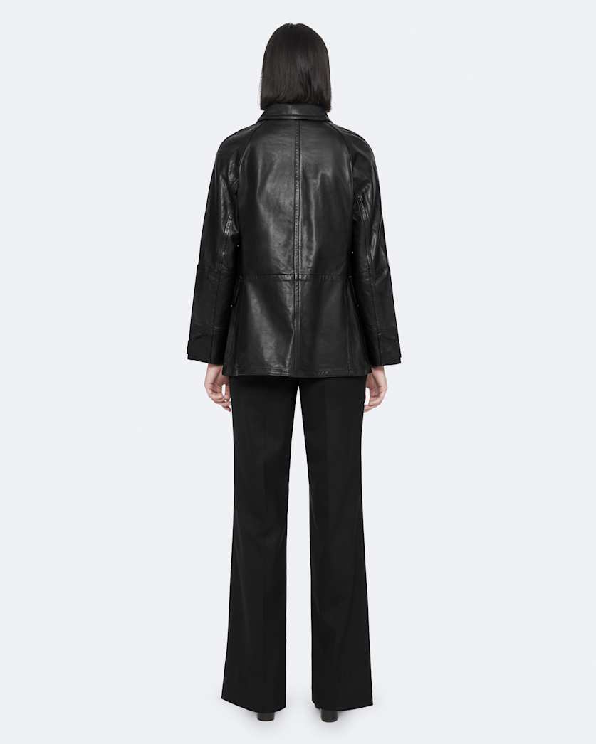 Leather hunting jacket