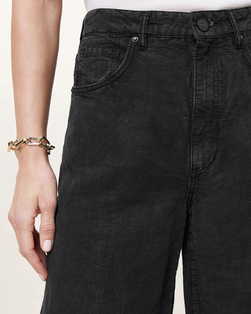 Jett Barrel Leg Linen Blend Trousers