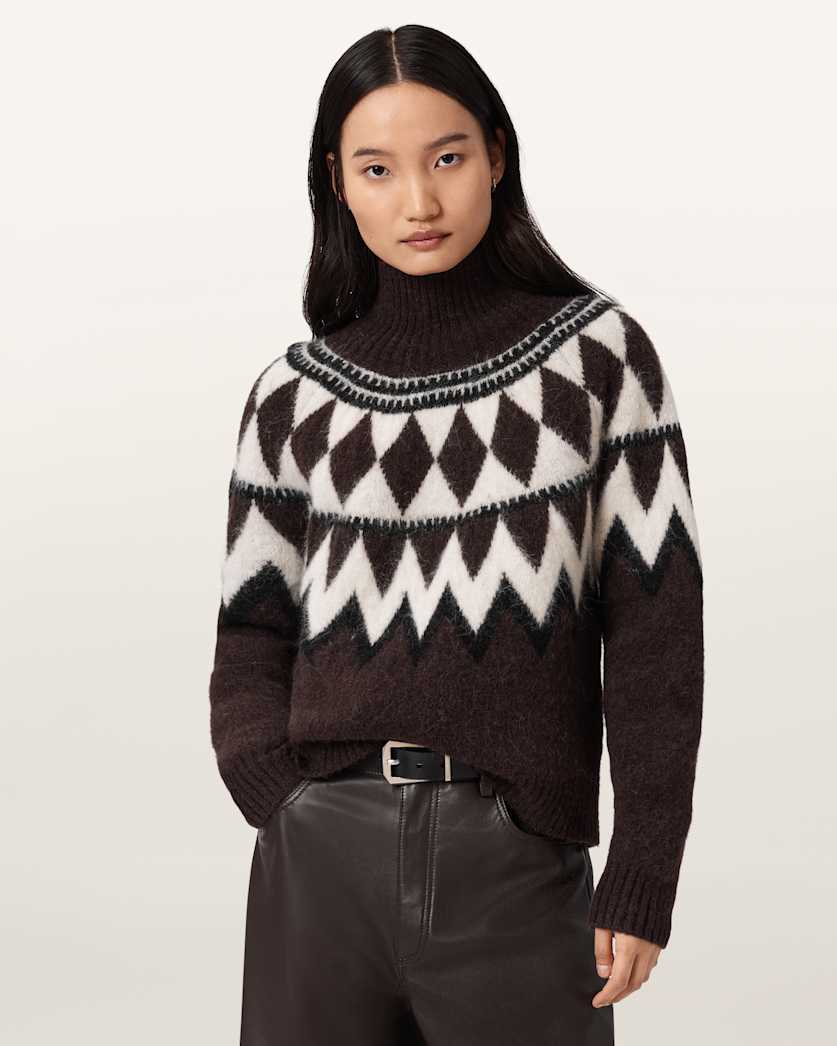 Tura Funnel Neck Relaxed Fit Jumper