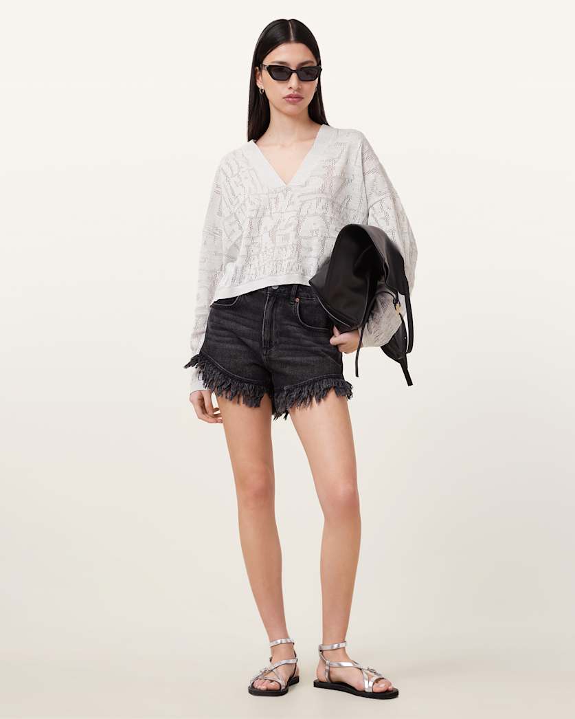 Misha Logo Jacquard V-Neck Jumper