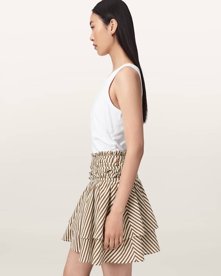 Kali Cotton Striped Mini Skirt