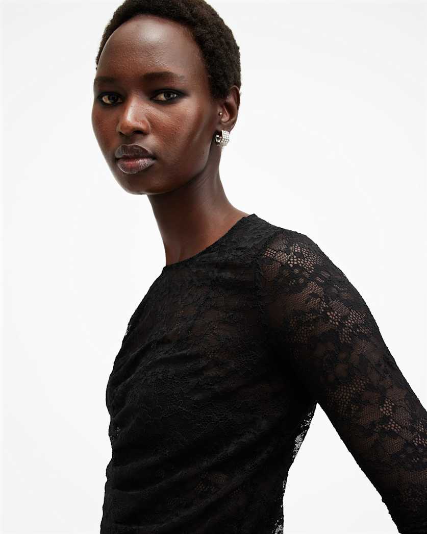 Edana Lace Long Sleeve Slim Fit Top