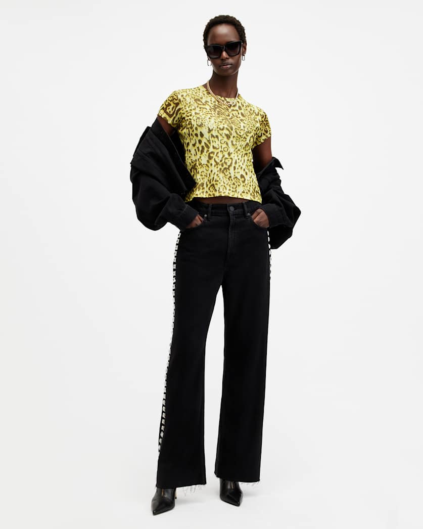 Ellie Mesh Animal Print T-Shirt