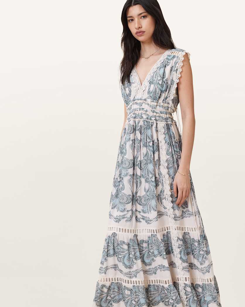 Xanthe Lace-Trimmed Maxi Dress