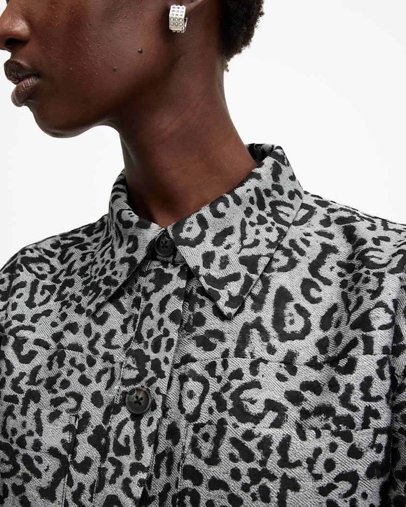 Jemi Metallic Leopard Print Shirt
