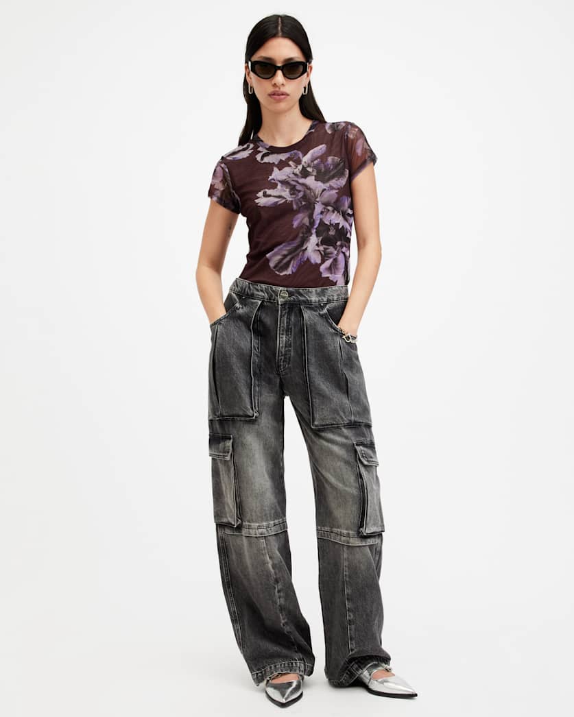 Ellie Mesh Floral Print T-Shirt