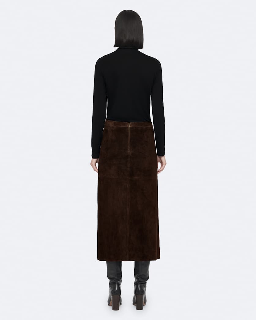 Olivia Suede Midi Pencil Skirt