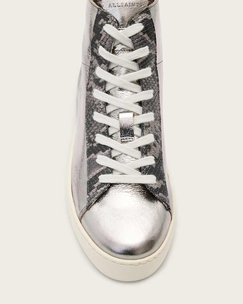 Tana Metallic Leather High Top Trainers