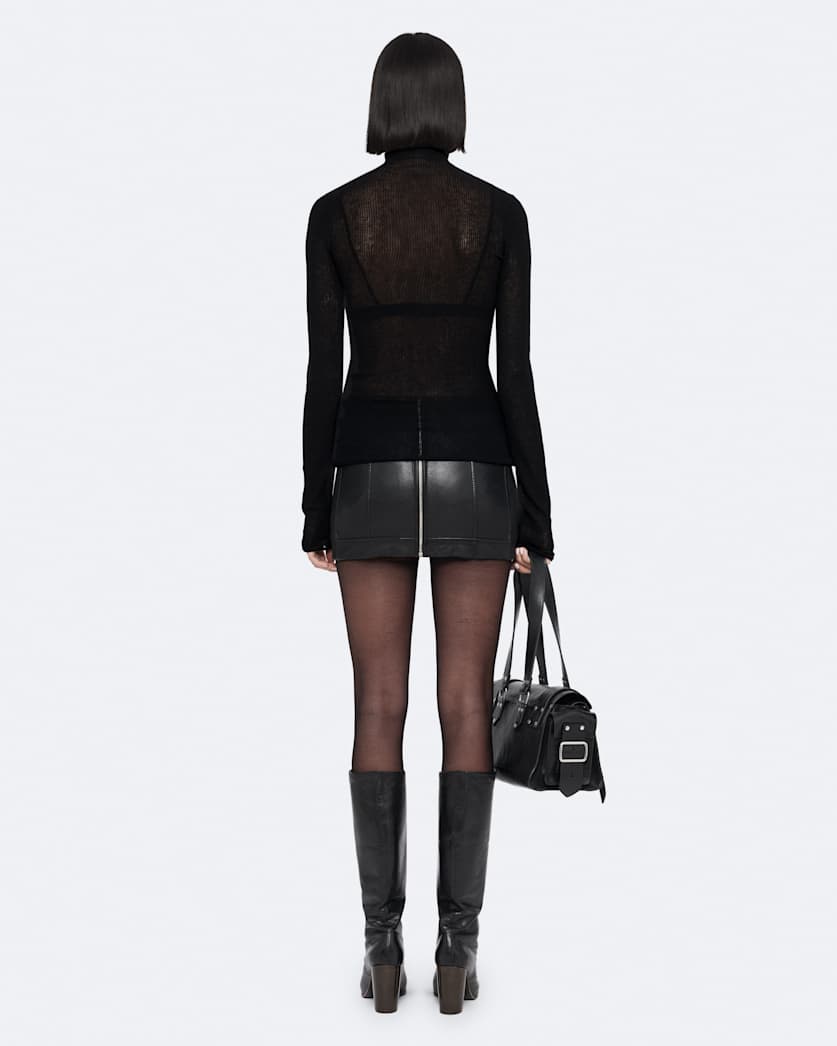 Endry leather mini skirt