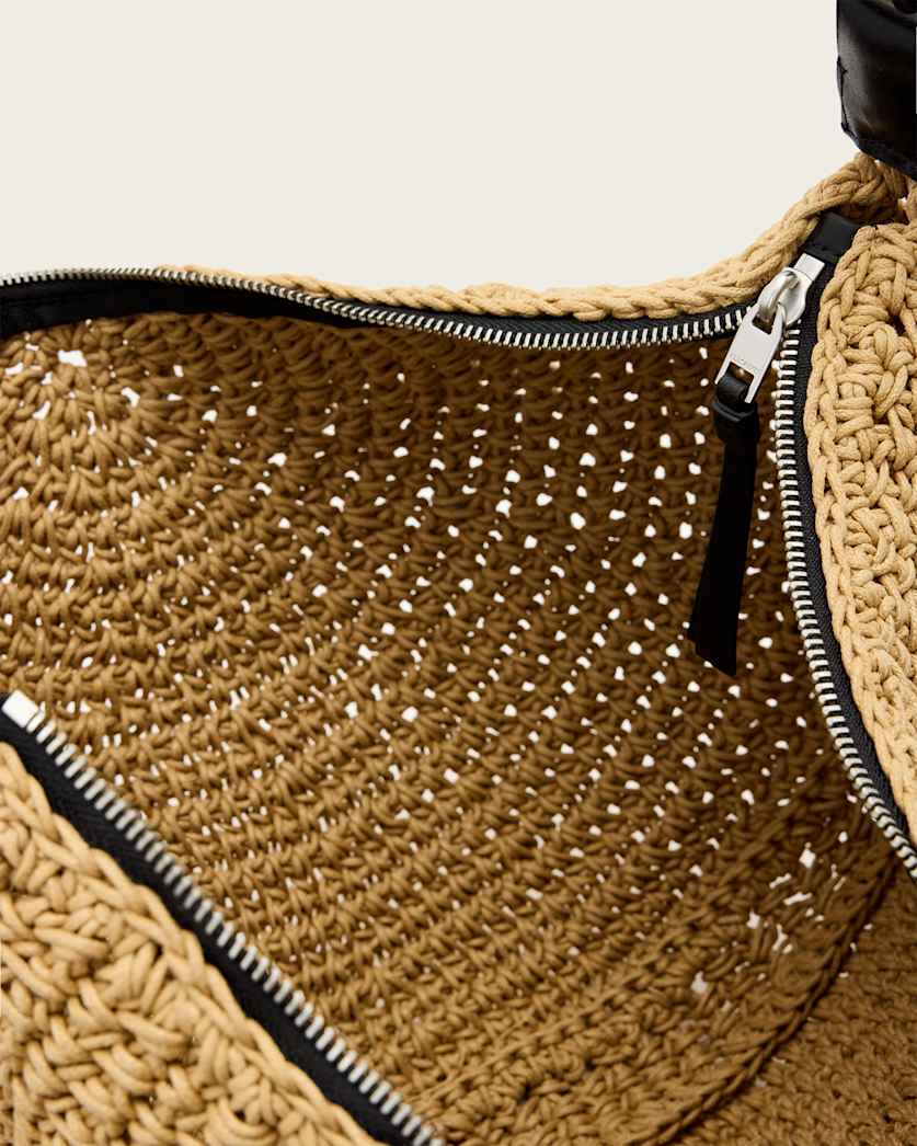 Half Moon Waxed Cotton Shoulder Bag