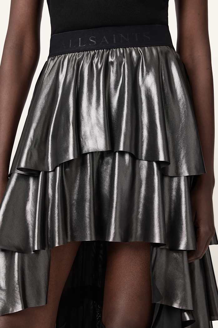 Cavarly Metallic Maxi Skirt