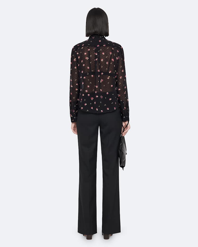 Bow-detail jacquard shirt