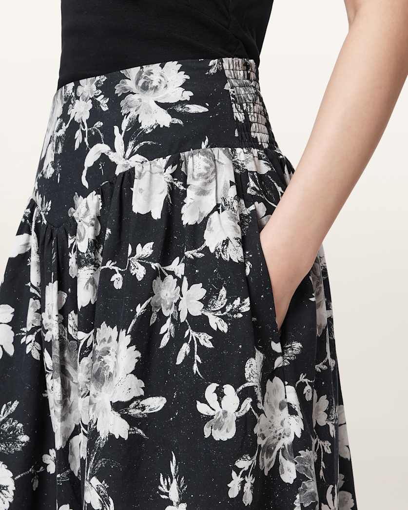 Levy Floral Midi Skirt