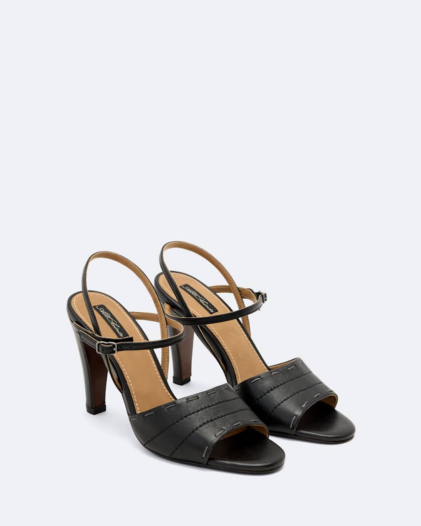 Lila Ankle-Strap Leather Heeled Sandals