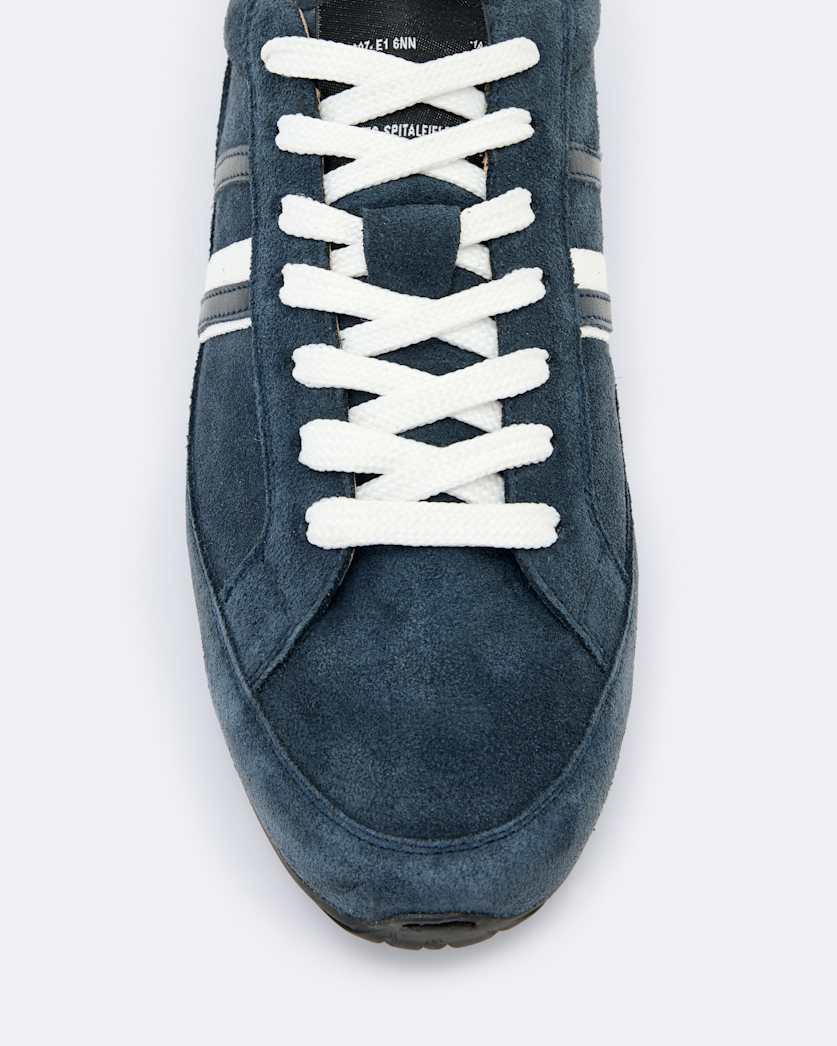 Leather and suede low trainers
