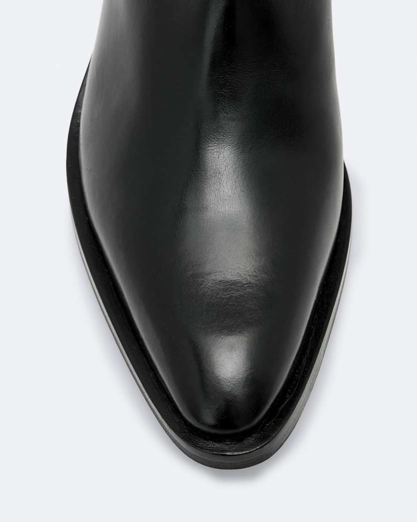 Leather zip up dress boot