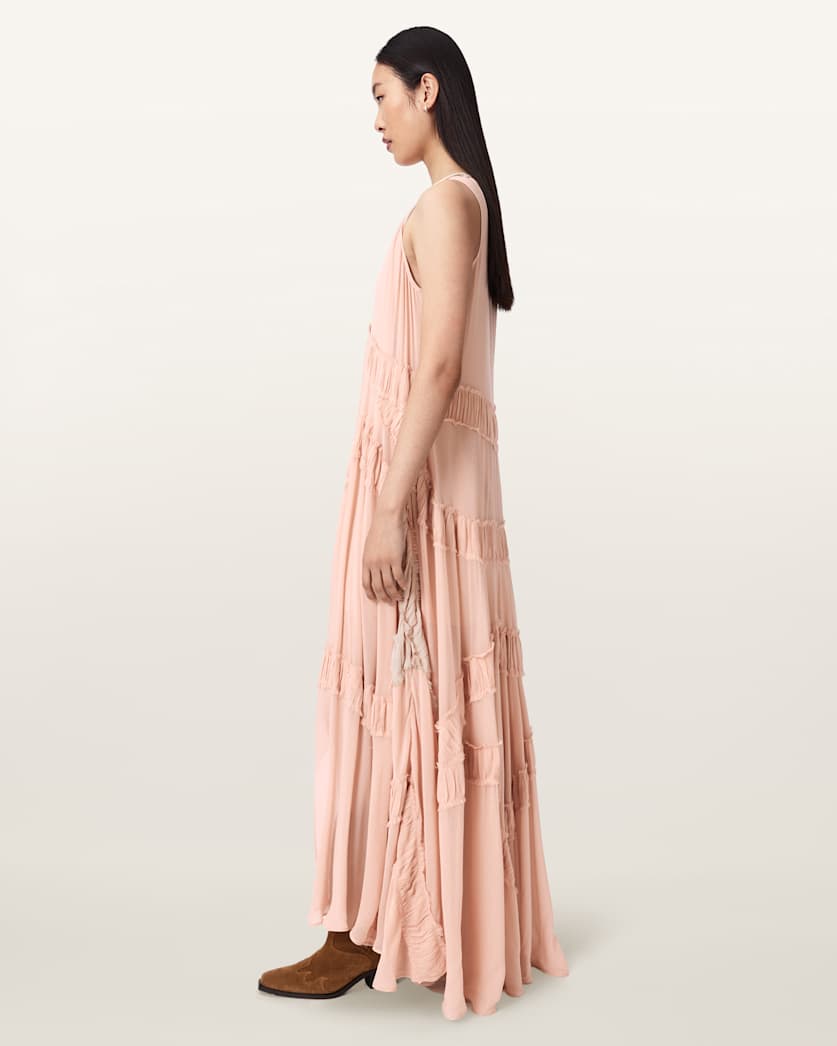 Dorina Sleeveless Ruched Maxi Dress