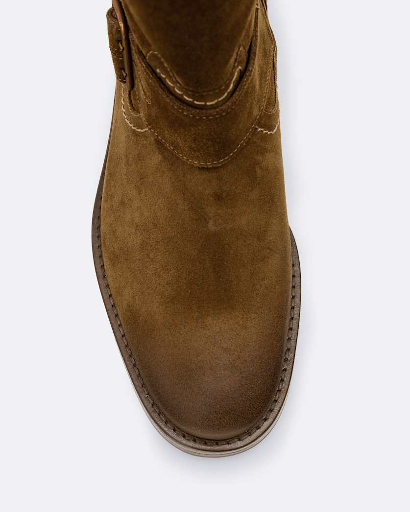 Suede biker boots
