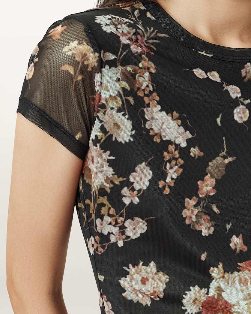 Ellie Mesh Floral Print T-Shirt