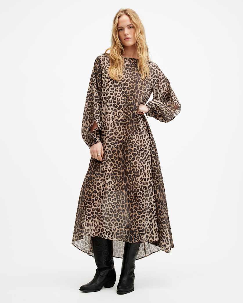 Jane Leopard Print Maxi Cover Up Dress